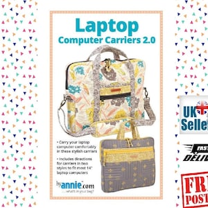 Puede incluir: Bolsos para ordenador portátil 2.0 en dos estilos. Uno es un estampado floral con correa para el hombro y asas, el otro es un diseño acolchado gris. El texto dice: "Lleva tu ordenador portátil cómodamente en estos elegantes bolsos".