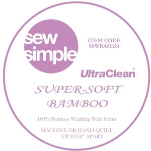 Guata de bambú 100% supersuave Sew Simple - 3 metros (90 pulgadas x 3 m). Para acolchado, manualidades, etc. SSWBAM