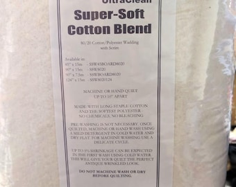 Sew Simple 80/20 cotton blend wadding/batting pack. Contains 1 piece of wadding measuring 118x90" 228x300cm. For quilting, crafts, patchwork