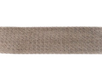 Fettuccia in cotone grigio chiaro/tortora larga 40 mm. Perfetto per manici e cinghie di borse