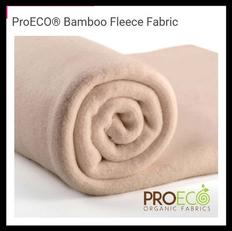 Forro polar de bambú, 150 cm de ancho (60"). 70% viscosa de bambú, 30% algodón orgánico. Se vende por medio metro. imagen 1