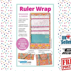 By Annies Ruler Wrap Pattern. PBA270. Store and Carry Rulers, an 18" x 24" mat, Rotary Cutters and More. Clear concise instructions