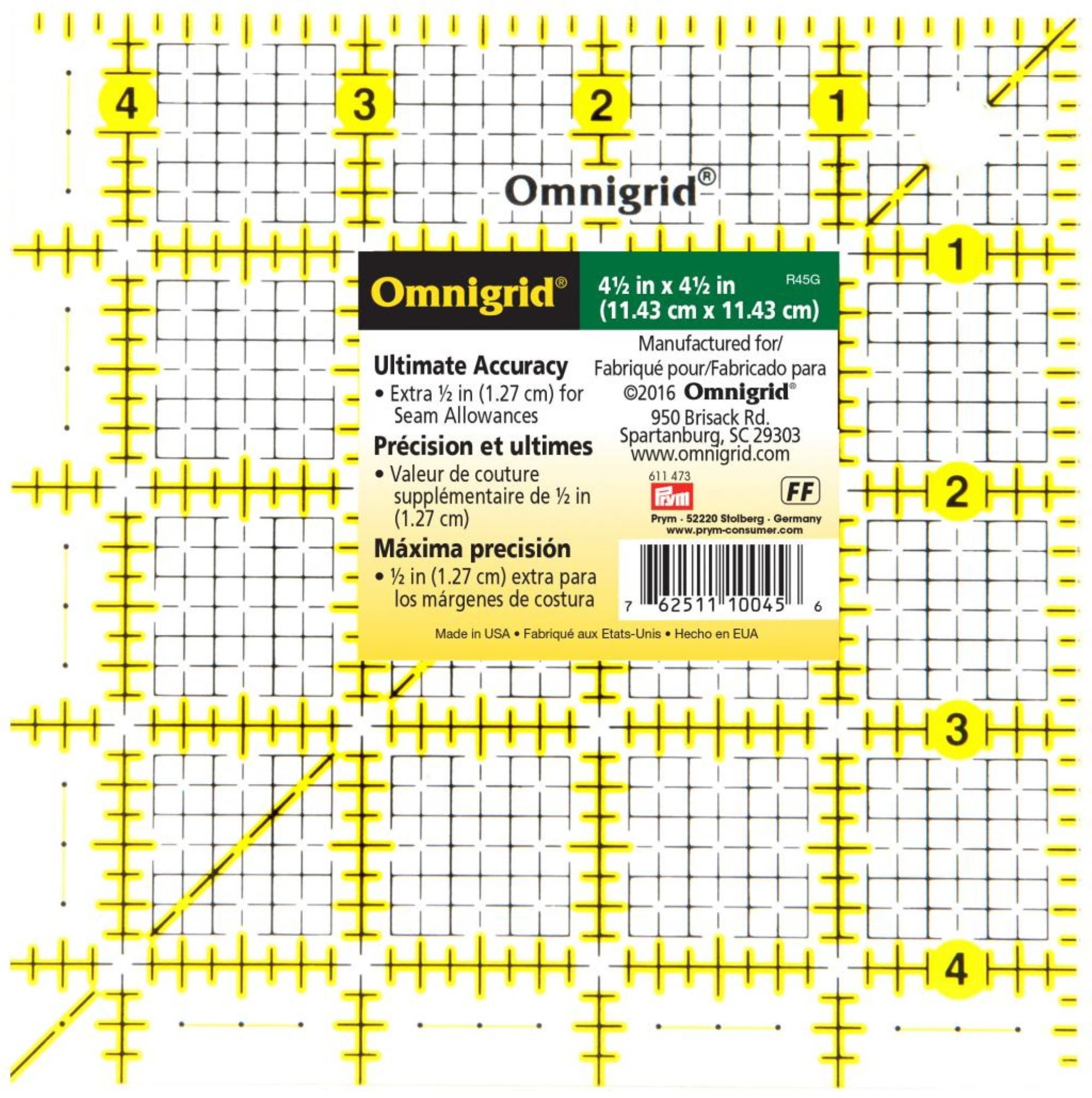 Omnigrid 2-1/2 x 8 Ruler Clear Quilting and Sewing Ruler