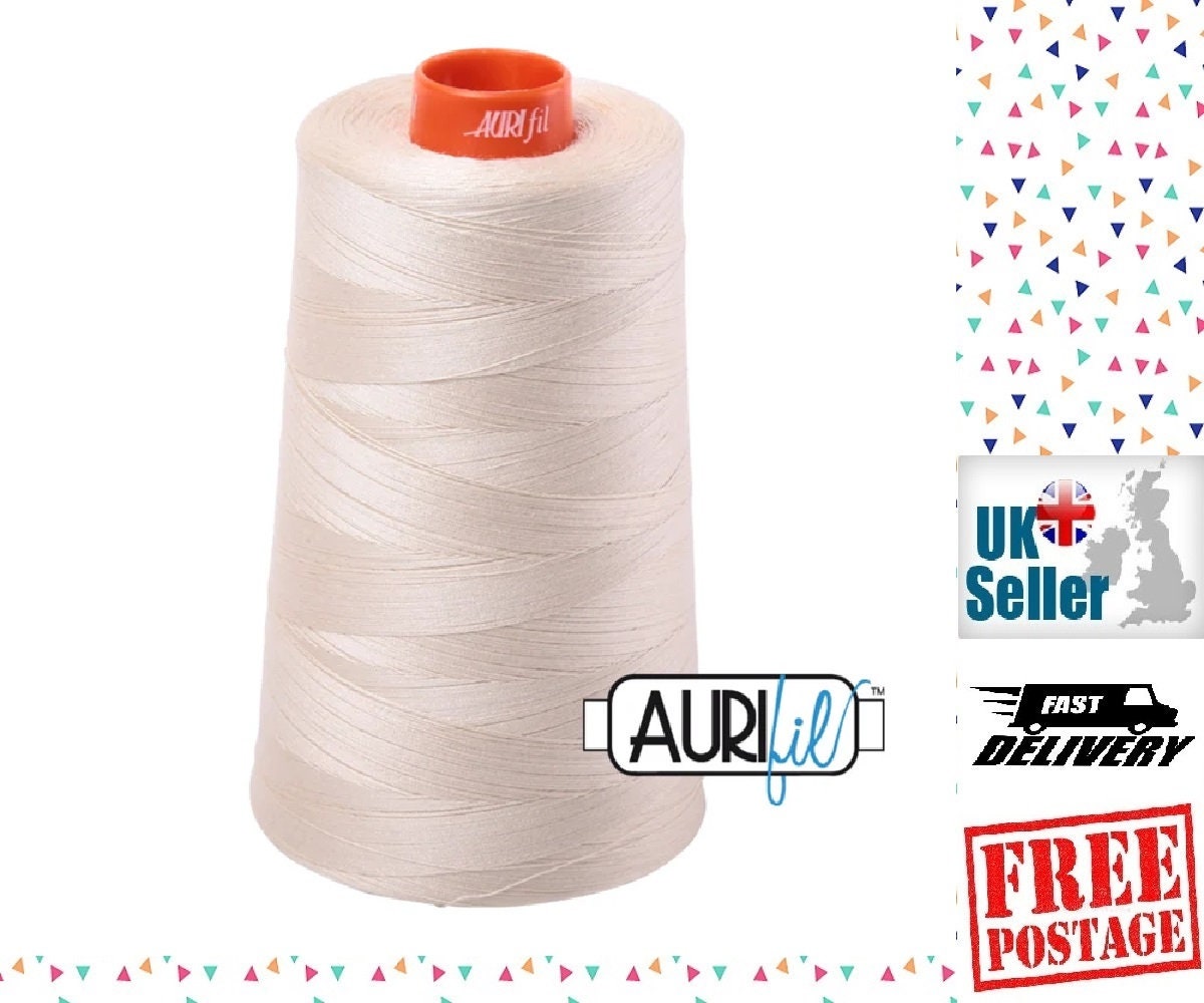 #2024 White Aurifil Cotton Thread - 50wt Cone