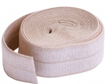 ByAnnie Fold Over Elastic NATURAL. 2 Yard Piece. 20mm Wide Nylon. High Quality Bag Making Supplies