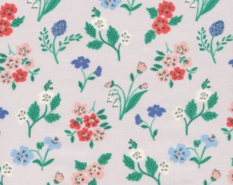 Organic Cotton Fabric, 'Natural Beauty Dereham Ditsy Gray' Cloud9 Quilters Cotton - Free UK Postage, Modern Organic Cotton, Cloud Nine