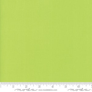 Bella Solid SUMMER HOUSE LIME Plain/Basic from Moda Fabrics. Colour MS09900 173. 44" Wide. Premium Quilting Cotton with High Thread Count