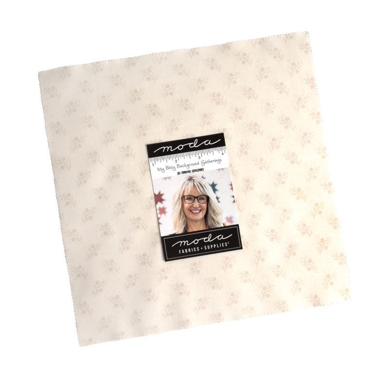 MODA Layer Cake Itty Bitty Background Gatherings By Primative Gatherings. Contains 42 pieces measuring 10" square Quality Cotton Quilting
