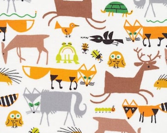 Organic Cotton Fabric, Forest Friends from Favourites by Ed Emberley Cloud9 Quilters Cotton Free UK Postage/Modern Organic Cotton/Cloud Nine