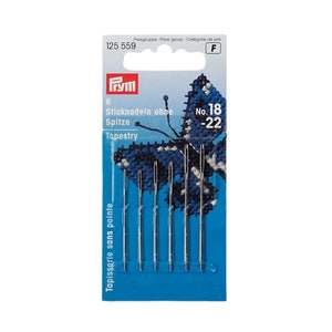 PRYM Tapestry needles with blunt point, No. 22, 0.90 x 40mm PRYM 125 557 - Also good for Cross Stitch