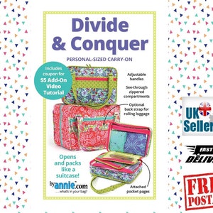 ByAnnie Divide & Conquer PBA276. Handgemachte Reisetasche. Klare kurze Anleitung. Schnittmuster. 2 Größen. Reißverschlussfächer