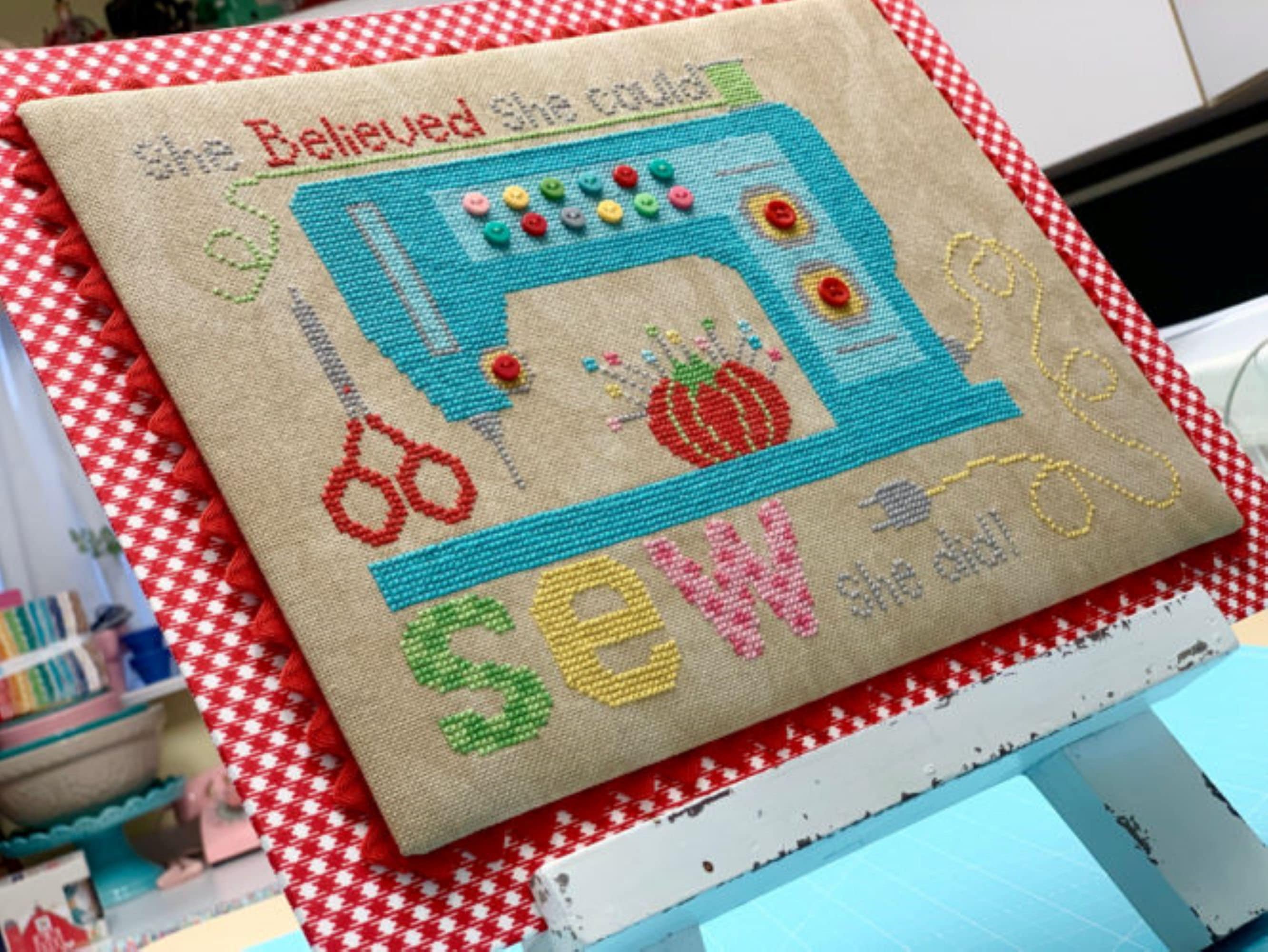 Sew She Did Cross Stitch Pattern by Lori Holt and Its Sew Etsy UK