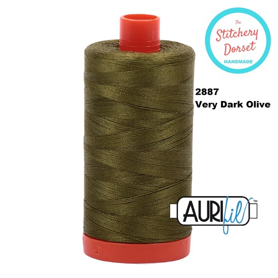 Aurifil Cotton Mako 2887 Very Dark Olive 50wt Aurifil Cotton Mako 2887 Very Dark Olive 50wt