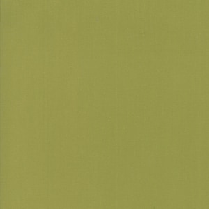 May include: Plain olive green fabric with a fine woven texture. The material has a consistent colour and a matte finish. Suitable for sewing, upholstery, and various craft projects.