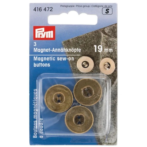 Prym Bottone Magnetico Da Cucire: Ottone Anticato, 25 Mm, Per Chiusure Alla Moda