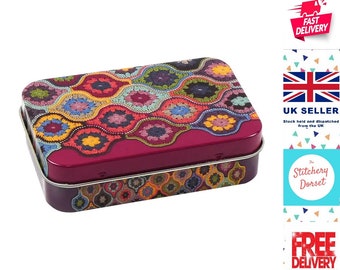 Janie Crow / Emma Ball Mystical Lanterns Mini Rectangular Tin with Hinged Lid H 26mm W 92mm D 72mm Perfect for Sewing and Crafting Storage.