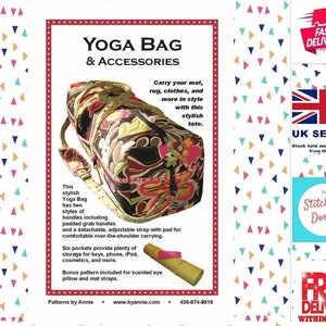 ByAnnie &#39;Yoga Bag & Accessories&#39; PBA172 sewing pattern for bag to carry yoga mat etc. With bonus pattern. Clear concise instructions