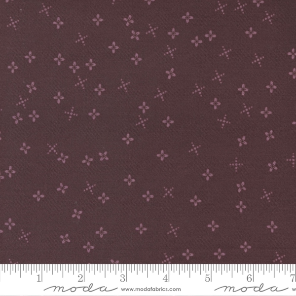 MODA Slow Stroll by Fancy That Designs No. 45546 18 Plum. Plum flowers on Plum Background. 115cm / 44 inch Wide Cotton Fabric. Moda Metreage