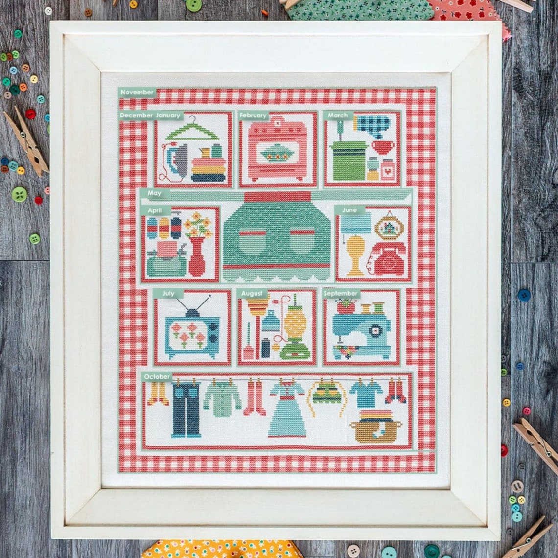 Vintage Housewife Cross Stitch Pattern by Lori Holt and Its Etsy