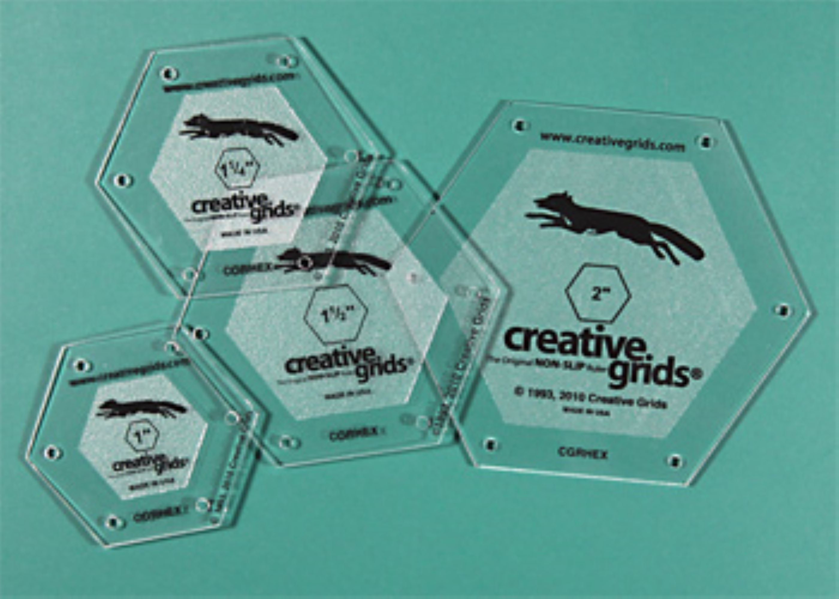 Creative Grids Hexagon Ruler Pack CGRHEX. 4 Rulers, 1