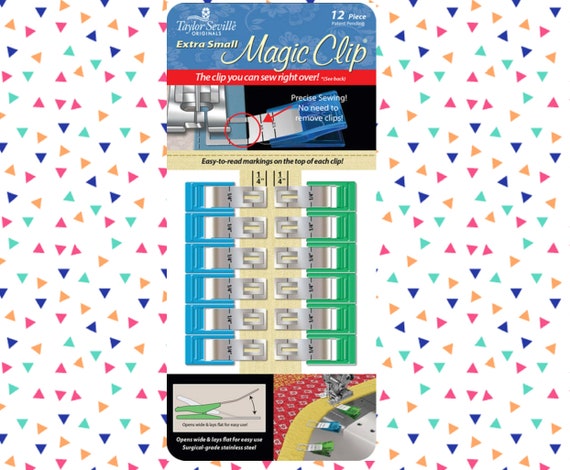 Taylor Seville Magic Clip, Pack of 12, EXTRA SMALL. 1/4 Inch Markings on  the Top of Each Clip. Sew Over Stainless Steel Sewing Sewing Clips 