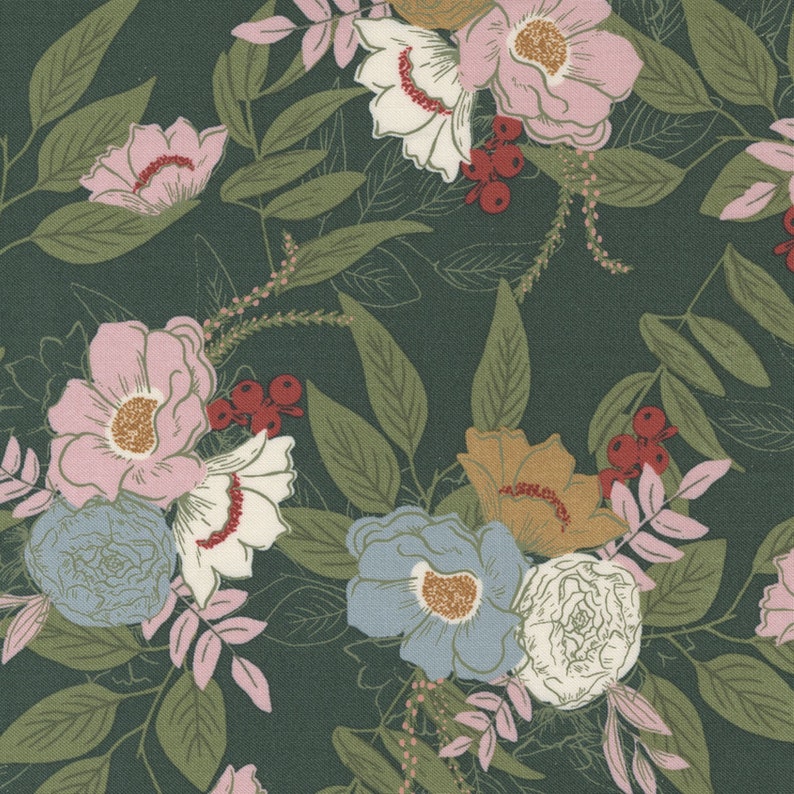Slow Stroll Pattern MODA Slow Stroll by Fancy That Designs No.45541 25 Pine. Autumn Flowers ...