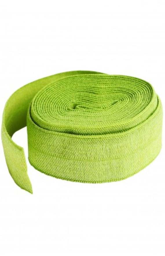 Fold-over Elastic 3/4in Apple Green - PER QUARTER METRE Fold-over Elastic 3/4in Apple Green - PER QUARTER METRE