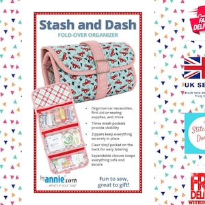 ByAnnie Stash and Dash PBA245 sewing pattern to make your own Fold Over Organiser. Great for car, weekends away.Clear concise instructions