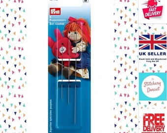 Prym Doll Needles 131 140. For sewing dolls and stuffed animals, Particularly long sewing needle, Sizes 70mm, 80mm and 127mm