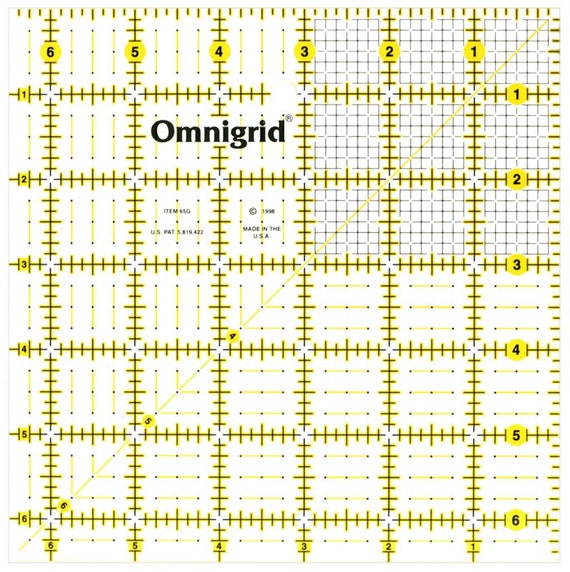 Omnigrid 6-1/2-Inch by 6-1/2-Inch Quilters Square 
