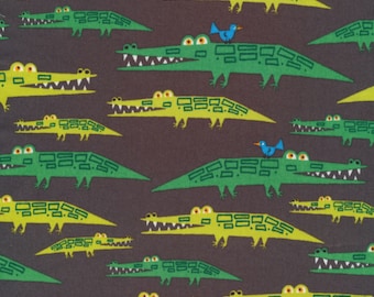 Organic Cotton Fabric, 'Alligators from Favourites by Ed Emberley' Cloud9 Quilters Cotton - Free UK Postage/Modern Organic Cotton/Cloud Nine