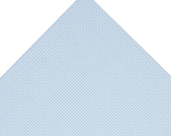 Tecido Aida AZUL-CLARO com 14 unidades. Acabamentos. 30 x 45 cm (12" x 18"). Algodão. Qualidade premium, fabricado na Alemanha. Tecido para ponto cruz.