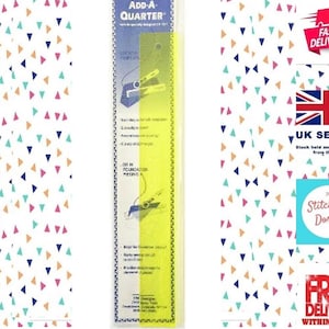 12&quot; Add a Quarter Ruler (1.5 x 12 inch).  Easily Add a 1/4&quot; seam allowance to any straight angle and provide a straight edge for your cutter