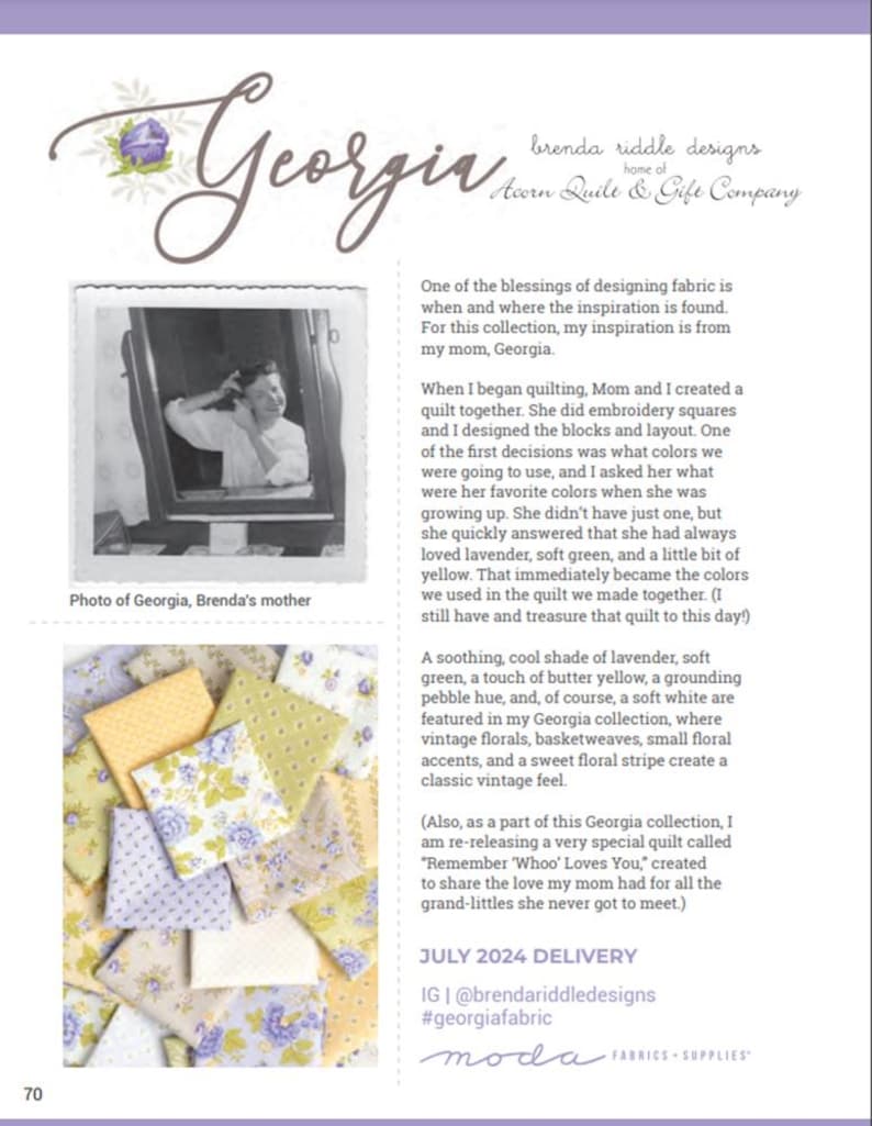 MODA Charm Pack Georgia by Brenda Riddle Contains 42 Pieces Measuring 5 ...