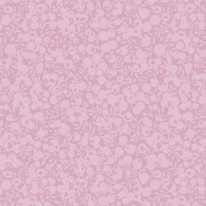 May include: A seamless pattern with a repeating design of light pink berries and leaves on a soft pink background. The berries are round and clustered, with delicate stems and leaves. Suitable for fabric or wallpaper.