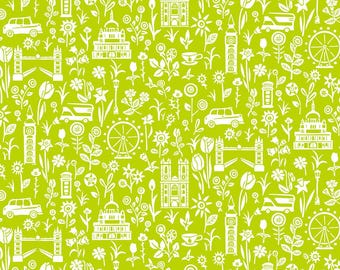 Liberty Fabric,London Parks Range 2023, City Sights C. Beautiful Lasenby Cotton fabric for quilting, patchwork and sewing projects 854C.