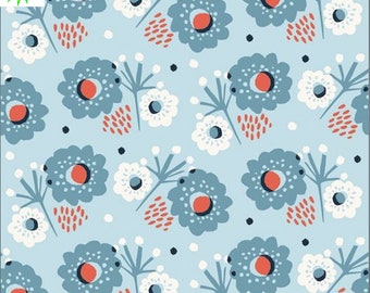 Beach Roses From Modern Love By Monaluna Fabrics - 100 % Organic Cotton Poplin Fabric, Modern Organic Cotton by Monaluna