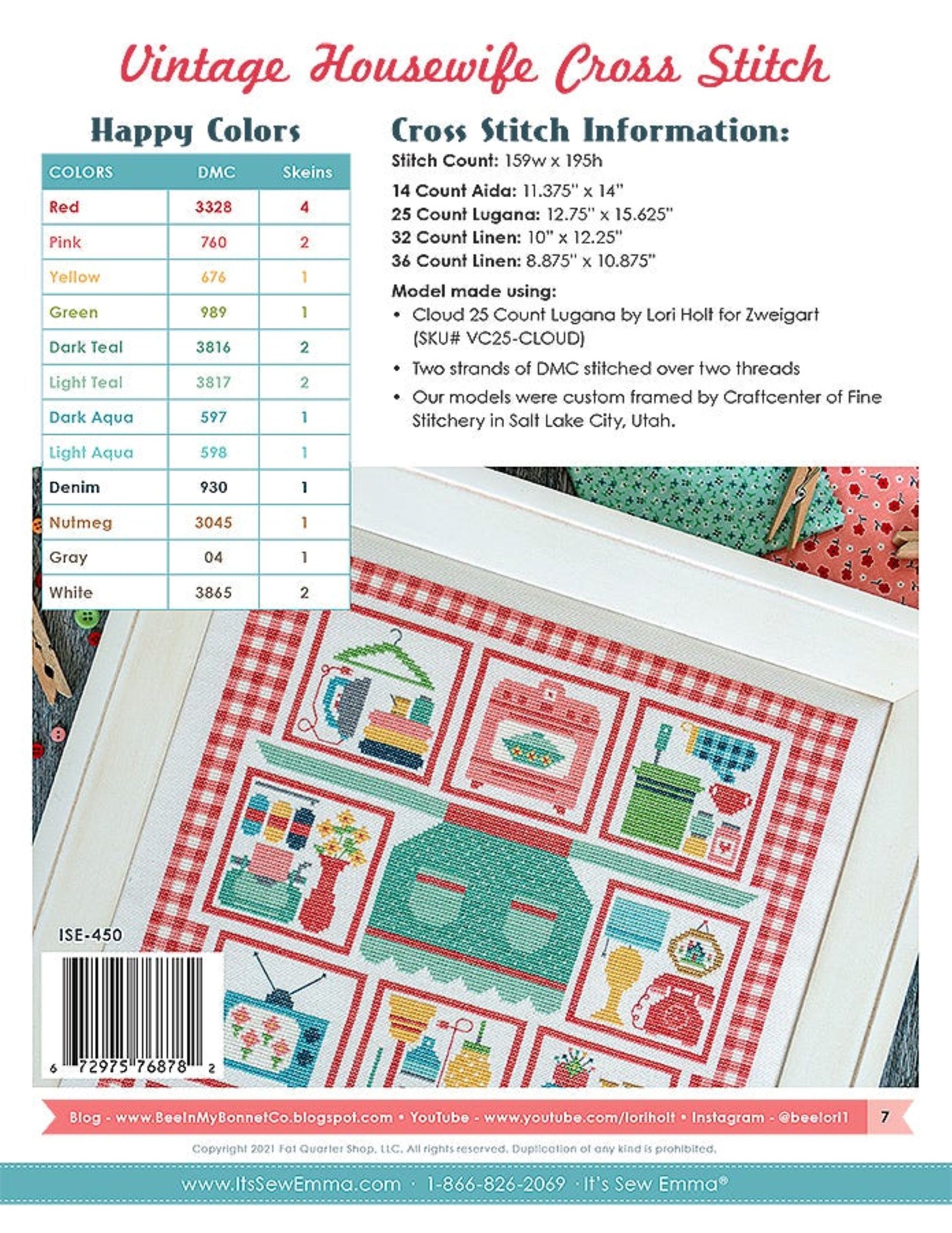 Vintage Housewife Cross Stitch Pattern by Lori Holt and Its Etsy