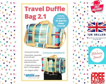 ByAnnie Travel Duffle Bag 2.1 Pattern. PBA203-2.1. Make your own Functional, Large Duffle Bag. Clear concise instructions