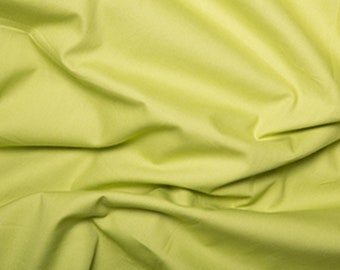 Chartreuse bomullspoplintyg, 115 cm (45 tum) brett, 130 g/m² - Fri frakt i Storbritannien, Premium bomullstyg