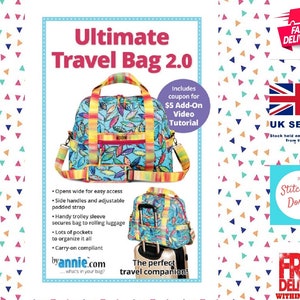 ByAnnie Ultimative Travel Bag 2.0 PBA51.2 Schnittmuster , um Ihre eigene Reisetasche mit mehreren Taschen zu machen. Klare kurze Anleitung