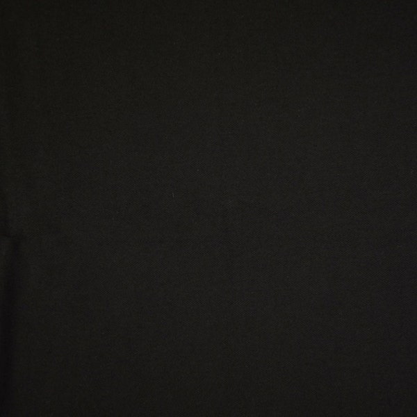 Palmdale Black Stretch Cotton Twill Fabric, 150-152cm (60") wide, 250 gsm. Has a generous 20% stretch .70 cotton .24 polyester & .6 elastane