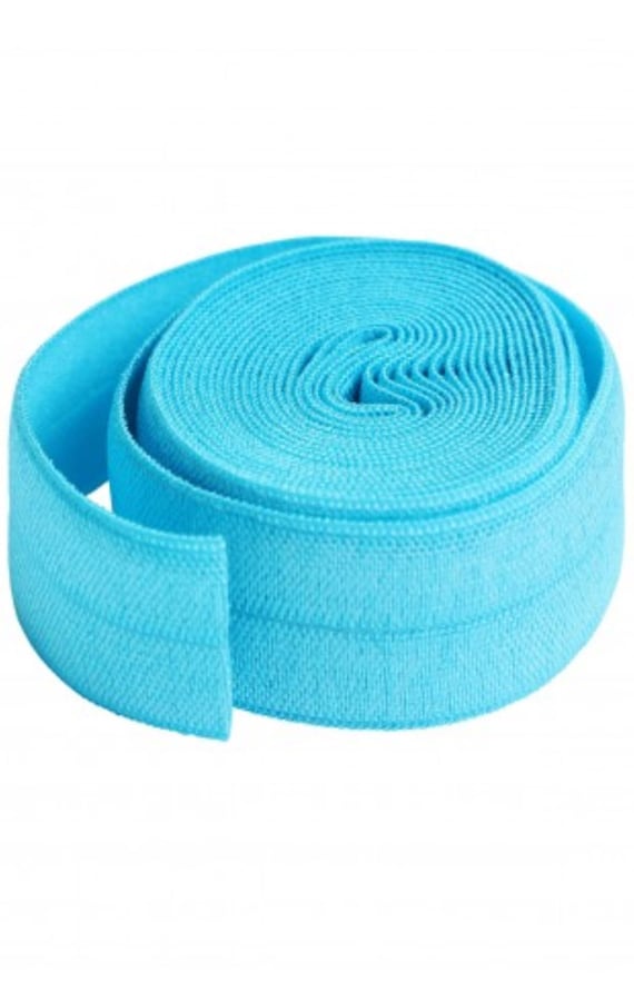 Fold-over Elastic 3/4in Parrot Blue - PER QUARTER METRE Fold-over Elastic 3/4in Parrot Blue - PER QUARTER METRE