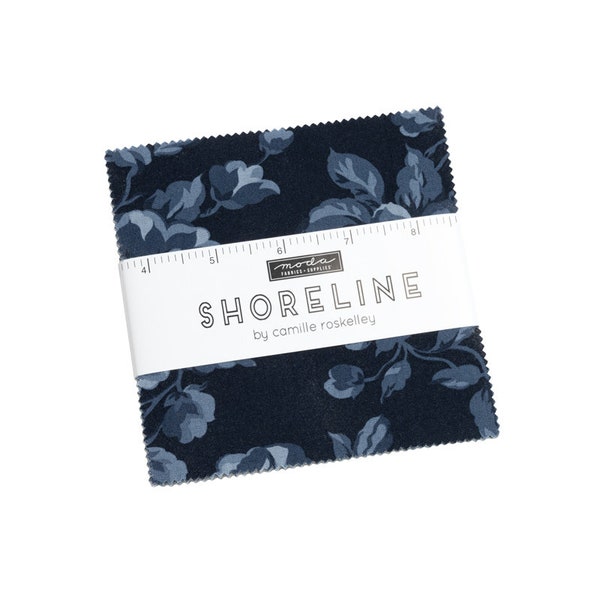 MODA Charm Pack Shoreline by Camille Roskelly , contains 42 pieces measuring 5" square Quality Cotton Quilting Fabric.