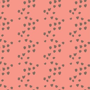 Puede incluir: Un patr&oacute;n sin costuras con un dise&ntilde;o repetitivo de formas abstractas marrones sobre un fondo rosa claro.