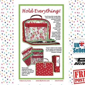Patron de couture Hold Everything Case PBA191 de Annies pour créer votre propre trousse en tissu à plusieurs compartiments pour vos travaux manuels. Instructions claires et concises