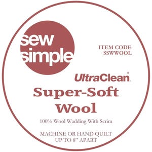 Sew Simple Super-soft 100% Wool Wadding - 3 Metre (90 inches x 3m). For quilting, crafts etc. SSWWOOL