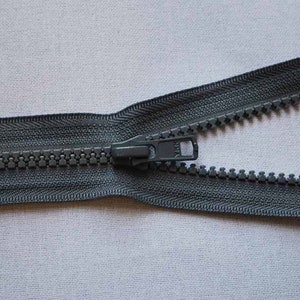 YKK Black Heavy Duty Zip 76 to 36cms Silver Metal Teeth, Open End