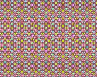 Tula Pink TABBY ROAD Deja Vu Metreage, PWTP095 Prism. Occhi di gatto. Occhi di gatto su rosa. 100% cotone. Tessuto di cotone per quilters da 115 cm (44").