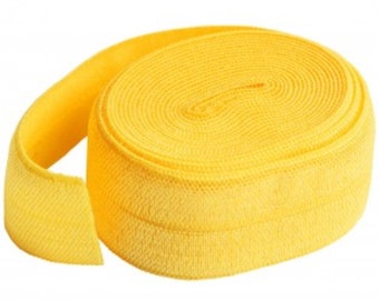 ByAnnie Fold Over Elastic DANDELION yellow. 2 Yard Piece. 20mm Wide Nylon. High Quality Bag Making Supplies